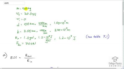OpenStax College Physics Answers, Chapter 7, Problem 65 video poster image.