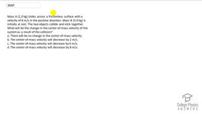 OpenStax College Physics Answers, Chapter 8, Problem 39 video poster image.